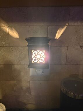 Scentsy Decorative Bronze Plug-In Night Light includes some wax bars - see pics
